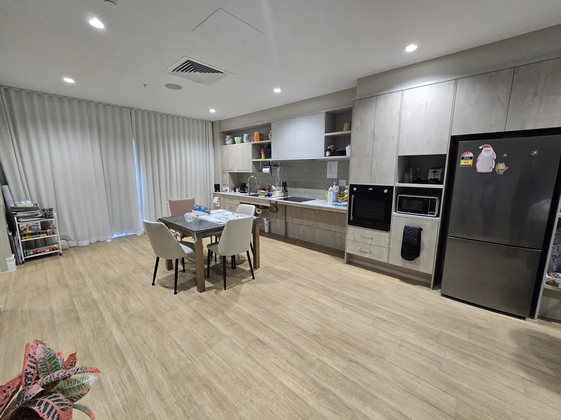 Kitchen and dining area in a supported living home